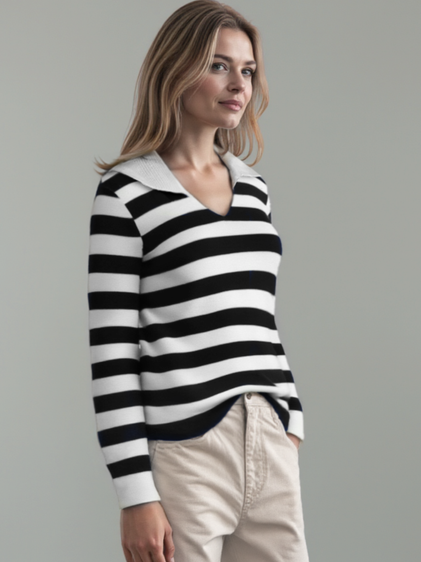 Collared Stripe Sweater