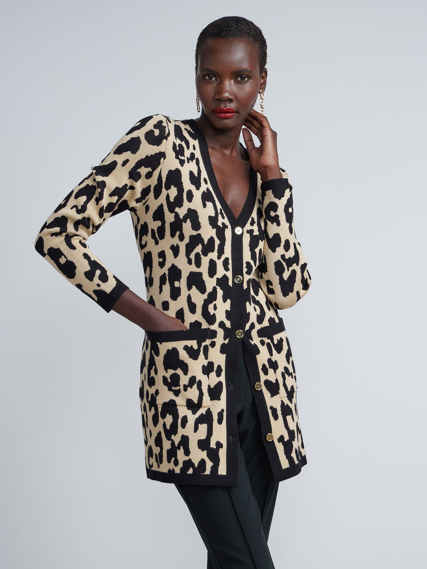 Animal Print Long Cardigan